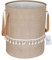 Fieans Wäschekorb Groß Faltbar Wäschesammler Jute Stoff Wäschebox Wäschetonne Quaste Dekor Kinderzimmer Aufbewahrungskorb mit Griffe, 35x45cm, Khaki