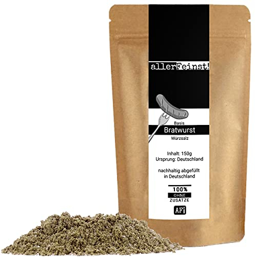 allerFeinst! - Bratwurst Gewürz - Basis Gewürzsalz für leckere Rostbratwurst, Grillwurst , 1er Pack (1 x 150g)