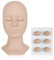 LASHVIEW Lash Mannequin Head,Replaced Eyelids Mannequin Head,Lash Extension Practice, with 4 Pairs Replaced Eyelids, Makeup Soft-Touch Rubber Practice Head, Natural Skin Color