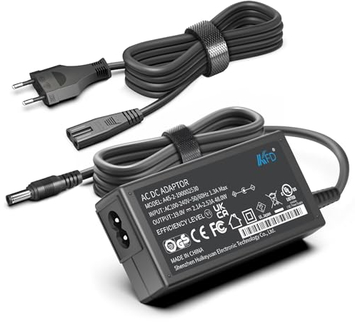 KFD Alimentation Chargeur 19V pour HP Pavilion Écran PC 20 21.5 22 23 23.8 25 27 IPS LED HD Display HP 22f 22y 24f 27f 27fh 24y 24fh 27fw 27w 27q 22w 24w 32s 27xq Gaming Monitor Adaptateur