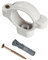 White Waste Pipe Clamp with Screw - 40mm - Drain Tube Holder/Soil Pipe Bracket.