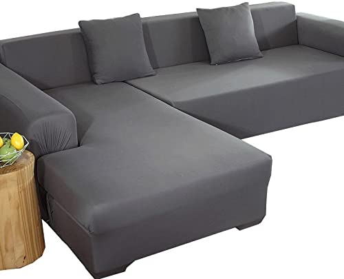Sofa Überzug l Form XXL Ecksofa Sofabezug Stretch Sofahusse Groß Bunt Muster Couchbezug Elastische mit Ottomane Links/Rechts Für 2 Kostenloser Kissenbezug