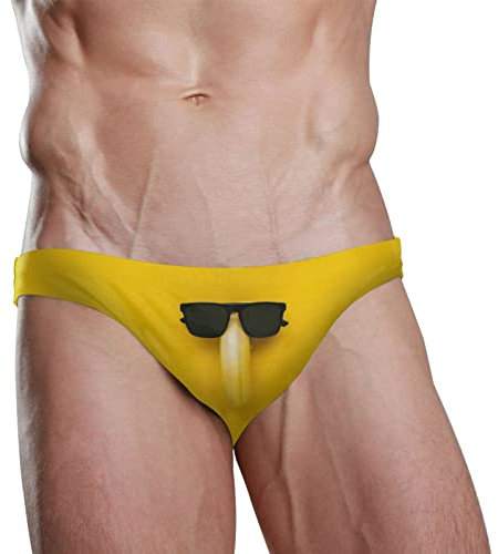 Dallonan Badeanzug Badehose Herren Bikini Gelb Banane Sommer Strand Athletic Wassersport Bademode für Herren, M Kurz