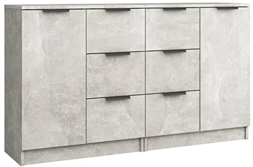 vidaXL Sideboards 2 pcs Concrete Grey 60x30x70 cm Engineered Wood