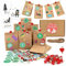 OWLBOOK® Adventskalender zum Befüllen | Adventskalender 2024 Tüten | Weihnachtskalender zum befüllen | 24 Papiertüten mit Aufkleber + Schnur + Klammern | Geschenktüten zu Weihnachten