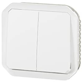 Control doble impermeable de 3 funciones Plexo Legrand - 10 A - para marcar - Blanco