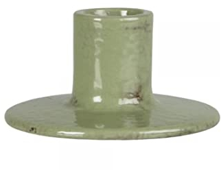 IB Laursen - Kerzenhalter - Fenja - Steingut - Farbe: staubig grün - (HxØ): 4,6 x 9 cm