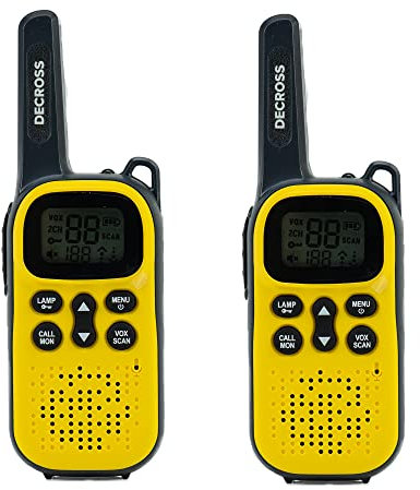 Station de Radio Portable PMR Decross DC43, 446 MHz, 0,5 W, 16 CH, Lot de 2 pièces