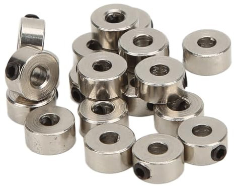 Agatige Tiefenanschlagringe Bohrer Set, Tiefenbegrenzer Bohrer Ring, Locator Tiefenbegrenzer, 3 mm Wellenkragen, 20 Stück plattierter Fahrwerksstopper-Radkragen für RC-Flugzeugmodellflugzeuge