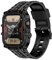 Juntan Kompatibel für Apple Watch Band 44mm, Sport TPU Uhrenarmband Männer mit Stoßfestem PC Rahmen Bumper Case Design Armband für iWatch Serie 6/SE2/SE/5/4, Mattschwarz
