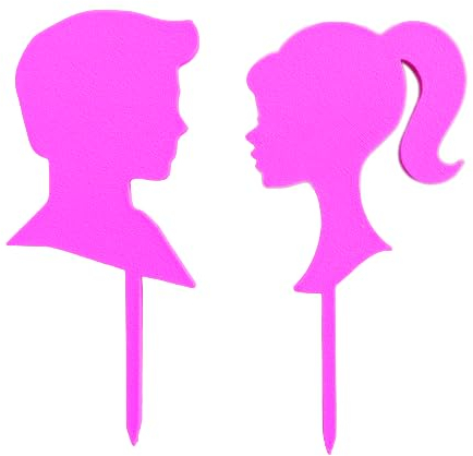 Tagliabiscotti.it - Barbi e Ken coppia Silhuette Cake Topper 6cm - per decorazione torte e cupcake Cake Design