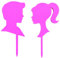 Tagliabiscotti.it - Barbi e Ken coppia Silhuette Cake Topper 6cm - per decorazione torte e cupcake Cake Design