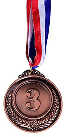 AMZLORD 1-TLG Medaillen mit Band aus Metall, Bronze Gewinner Medaillen Siegermedaillen im Olympischen Stil for Kinder, Kinderveranstaltungen, Klassenzimmer, Bürospiele und Sport - 3. Platz