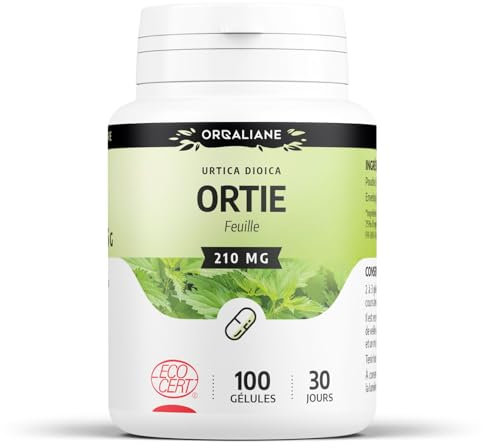 Ortie partie aérienne Biologique | 630 mg/jour | Urtica dioica | Certifié Ecocert | 100 Gélules