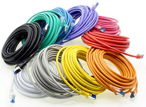 freiwerk 5.0 M - Cable de red CAT-6a, Ethernet, LAN & Patch Cable RJ-45 SFTP 10 GB/s - 10 Unidades 10 Colores