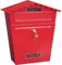 Buystarget Letter Box Large Post Box Wall Mounted Steel Mail Box Parcel Delivery Box Lockable Weatherproof Post Box + 2 Keys Secure Letterbox Name Plate/Card Holder Keep Mail Safe Home Office Red