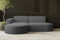 Kaiser Möbel, Ecksofa, Schlafsofa, Sofa Modena Studio Parma, Modern Design Couch, Polsterecke, Freistehend Sofa Wohnzimmer -Stoff Verita Stahl Links