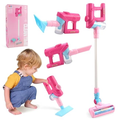 Jenilily Aspirateur électrique Jouet, avec lumières, Sons.prétendent Essayer Les Outils de Nettoyage, pour Les Enfants âgés de 3 à 6 Ans Anniversaire