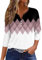 Generic HUIFUAO T-Shirts pour Femmes, T-Shirts d'été à Boutons avec col en V et Manches 3/4 pour Femmes, Haut rayé de Couleur, t-Shirt d'été Basique pour Femme, Coupe Ample, A04 Rose, XXXL