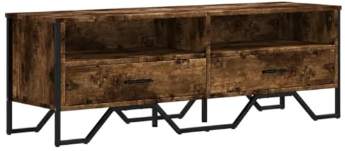 vidaXL TV Schrank, Fernsehtisch mit Stauraum, Fernsehschrank für Wohnzimmer, TV-Regal Lowboard für Fernseher, Räuchereiche Holzwerkstoff