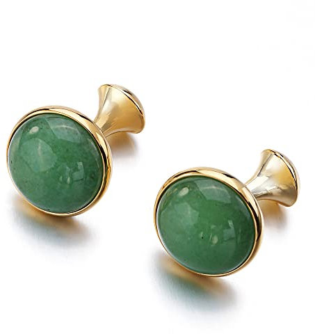 FHPEWXDG Manschettenknöpfe für Herren, Tigerauge-Stein, Hemdmanschettenknöpfe, besondere Anlässe, Hochzeit, Bräutigam