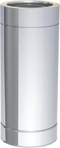 doppelwandiges DW Längenelement Ø 150 mm Innen- Ø 200 mm Außendurchmesser 500mm Länge aus Edelstahl