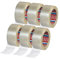 tesa Nastro adesivo per pacchetti in PET – Nastro per pacchetti da leggeri a medi – Nastro adesivo resistente agli strappi – Nastro da imballaggio su rotolo extra lungo – Trasparente – 6 rotoli – 132