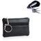 Dreamil Schlüsseletui Leder Schlüsseltasche mit 2 Separaten Fächern Mini-Schlüsselhalter 11,5 x 7,5 x 1cm Schlüsselmäppchen für Damen Herren Unisex Schwarz