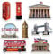 Imán para nevera de Londres, regalo de recuerdo, 8 piezas de iconos de diseño de construcción británica con Tower Bridge London Eye, imanes de regalo de recuerdos, caja de teléfono roja, autobús de