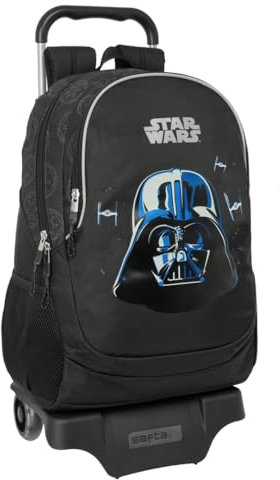 Star Wars Rebellion Schulrucksack mit Trolley, ideal für Kinder verschiedener Altersgruppen, bequem und vielseitig, Qualität und Widerstandsfähigkeit, 33 x 15 x 43 cm, Schwarz, M, Lässig