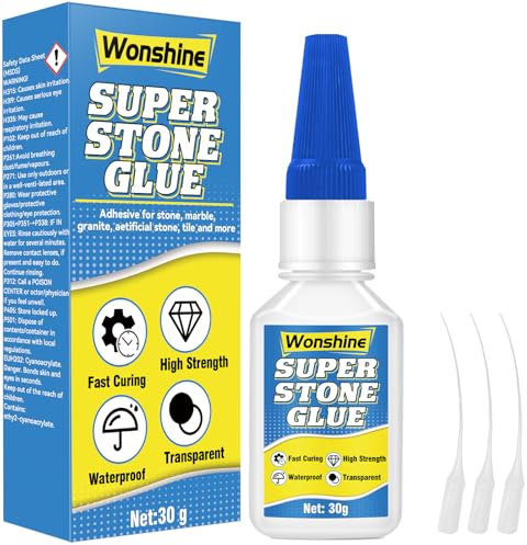 Stone Glue 30 g, Clear Marble Glue, Instant Bonding Granite, Artificial Stone, DIY Craft, with Anti-Clog Cap, Waterproof, Heat-Resistant