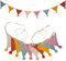 Buer Homie stoffgirlande wimpelkette, Outdoor Girlande wetterfest, babyzimmer Junge Dekoration, mini wimpelkette für Geschenke (rosa Bonbonfarbe, 2,6 m)