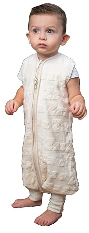 BabyBliss BlissJump 2.5 TOG Baby Schlafsack mit Beinen – Bio-Baumwolle – Umwandelbare Fußöffnungen