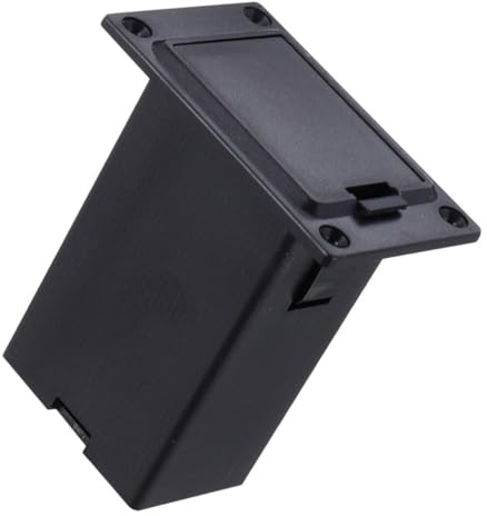 Abaodam Batteriehaltergehäuse für Gitarren Tonabnehmer 9v Schwarz Kunststoff und Metall Stabile Stromversorgung Einfache Montage für Auftritte