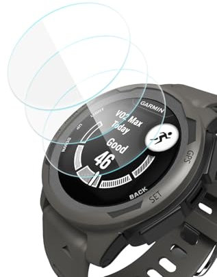 Yaekea 3 Piezas Protector Pantalla para Garmin Instinct 2/Instinct 2 Solar Resistente a arañazos Vidrio Templado HD Protector Reloj