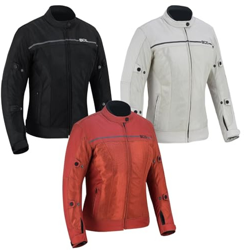 WMW WALI MOTO WEAR Motorradjacke Damen mit Protektoren,Textiljacke mit Mesh & Reflektoren,Damen Motorrad Jacke,Mit protektoren,Belüftet Jacke (DE/NL/SE/PL, Alphanumerisch, XXL, Regular, Regular, RED)