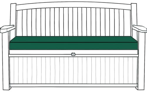 LAAM LINEN Waterproof Garden Bench Cushion 128x50x5cm Extra Thick Outdoor Seat Pads Only fit for Keter, Eden, Storage Benches & Swing Patio Cushion Durable & Easy to Clean Removable Cover (Green)