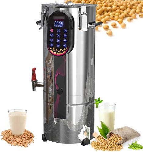 QYOEGSQ Commercial Soy Milk Maker Machine, Electric Nut Milk Maker Machine, Dry/Wet Beans Automatically Grinding, Auto Clean & 24H Keep Warm, for Kitchen Restaurant Almond/Oat/Coconut/Soy Milk(22L)