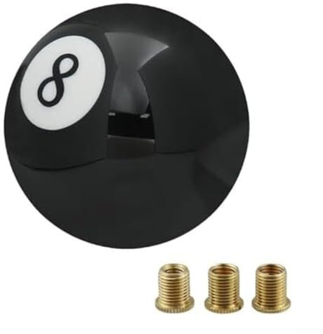 Floweringbeter Pomo de palanca de cambios estilo bola de 8 con adaptadores de latón que se adapta a la mayoría de los cambios manuales