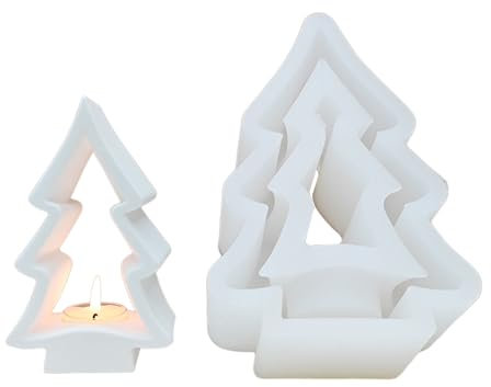 Moules en silicone pour sapin de Noël - Moules en plâtre pour bougies - Moules pour décorations de table