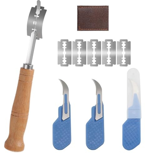 Lame Pain Boulanger+ 3pcs Mini coupe-pain à pouce, couteau a pain, Lame à Pain avec 5 Lames Boulanger Scarificateur pour Pain Incisette pour Grigner Scarifier Pâte