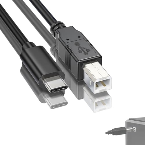Ztolbriy ®1PCS USB C to USB B Midi Cable Black, Type C to USB Midi Interface Lead for MIDI Controller, Keyboard, Audio Interface Recording and More (100, Centimeters)