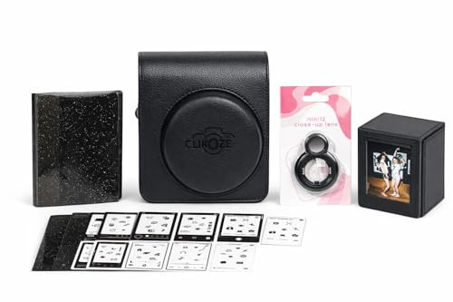 Clikoze Instant Camera Accessories Bundle for Fujifilm Instax Mini 41 – Protective Case, Album, Selfie Mirror, Stickers – Complete Instant Photography Kit (Black)