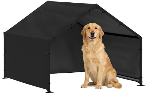 PawHut Hundehütte Hundehaus für Hunde bis 30 kg 125 x 110 x 93 cm Schwarz