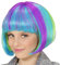 W WIDMANN MILANO Party Fashion 74594 - Kinderperücke Starlet, mit bunten Strähnchen, Glamour, Karneval, Mottoparty