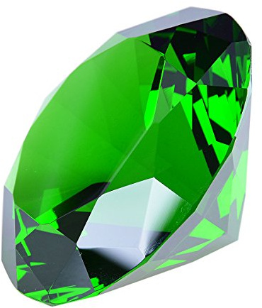 LONGWIN 100mm(3.9) W Crystal Diamond Paperweight Ornament Home Venue Decorations Solid Color Green
