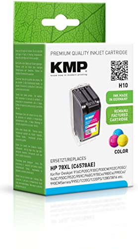 KMP Tintenpatrone passend für HP 78XL (C6578AE) 3-farbig - H10 - für Deskjet 916C 920C 930C 930CM 932C 935C 940C 950C 952C 959C 960C 970Cxi 98... etc.