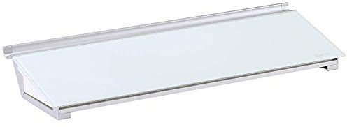 WHJJK Glass Whiteboard Desktop Computer Pad with Storage Drawer, 18 x 6, White Dry Erase Surface (GDP186)