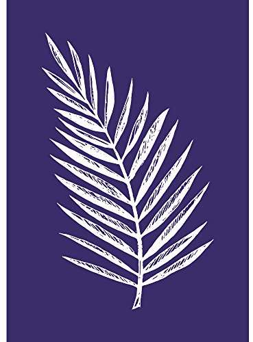 Rayher Schablone Palmenblatt, DIN A5, Schablone mit Rakel, Siebdruck-Schablone, Malschablone, selbstklebend, 45083000, Blau