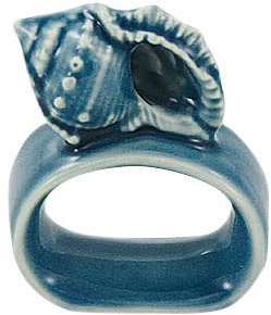 Sea-Club Serviettenring - Muschel Maritime Deko Steingut lackiert B=5cm
